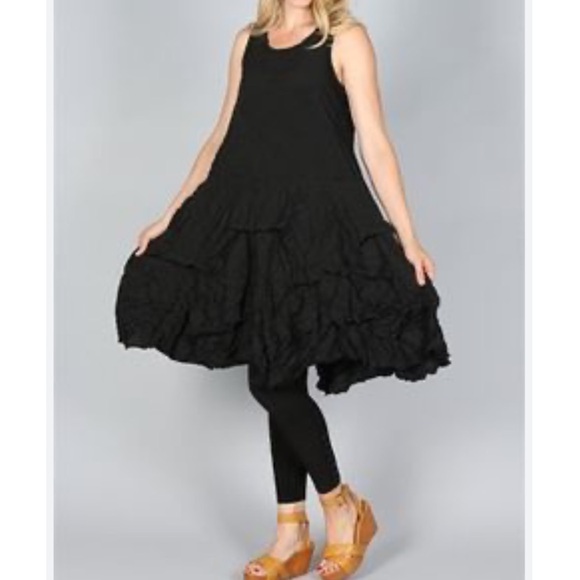 Comfy USA — Lori Jumper Dress Nicolas Print XL Lagenlook Art to Wear - Picture 2 of 11